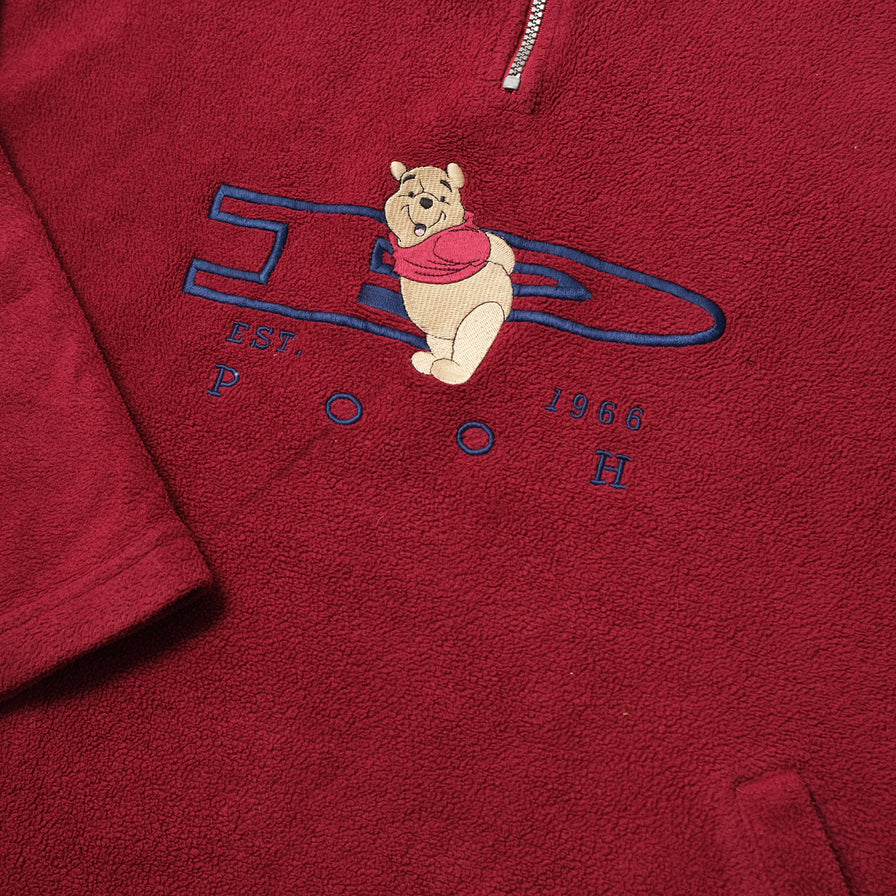 Vintage Winnie Pooh Q-Zip Fleece Large