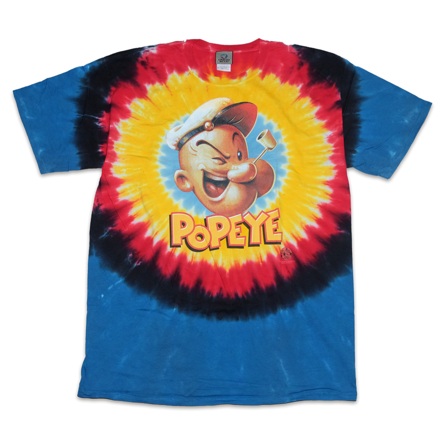 Vintage Popeye Tie Dye T-Shirt XLarge / XXL - Double Double Vintage