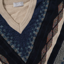 Vintage V-Neck Knit Sweater XLarge