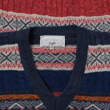 Vintage V-Neck Knit Sweater Large
