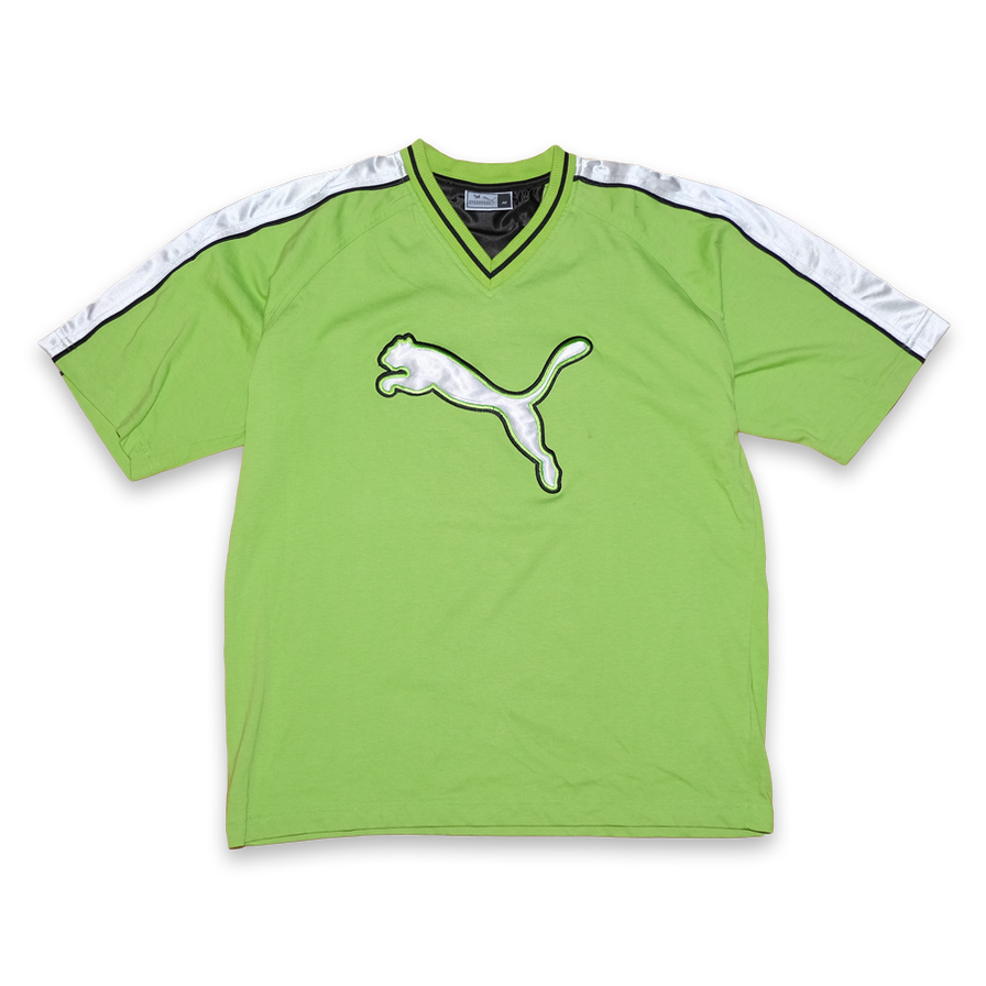 Vintage Puma V-Neck T-Shirt Large - Double Double Vintage