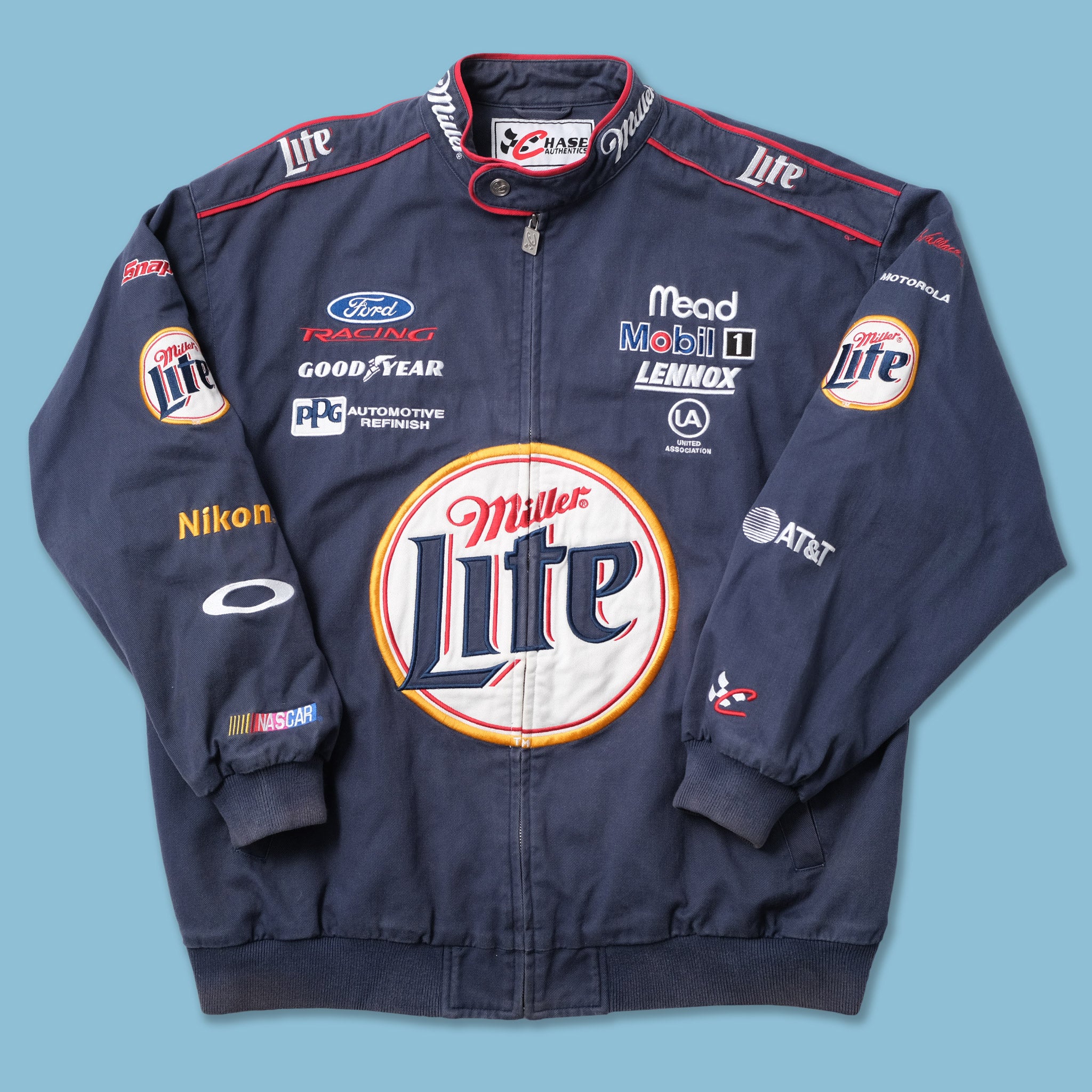 90s CHASE レーシングジャケット　Miller Lite ネイビー XL Vintage Miller Lite Racing Jacket XLarge | Double Double Vintage