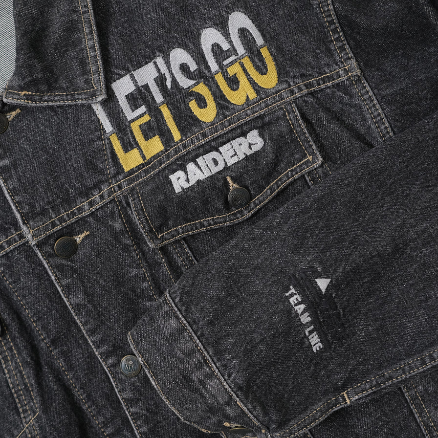 Vintage Deadstock Los Angeles Raiders Denim Jacket Large