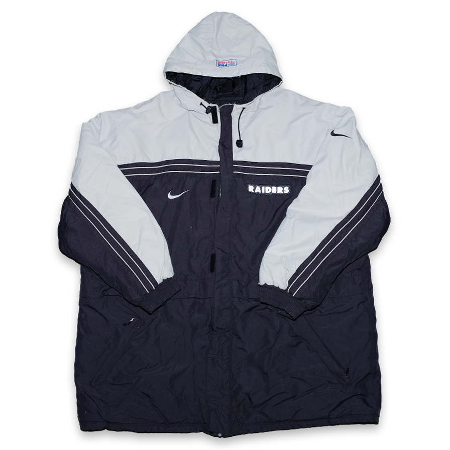 Vintage Nike Oakland Raiders Padded Jacket XXL - Double Double Vintage