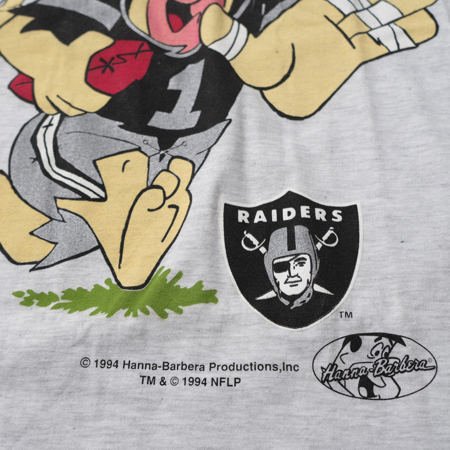 Vintage Deadstock 1994 Los Angeles Raiders Flintstones T-Shirt XLarge