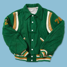 Vintage College Wool Leather Jacket Medium