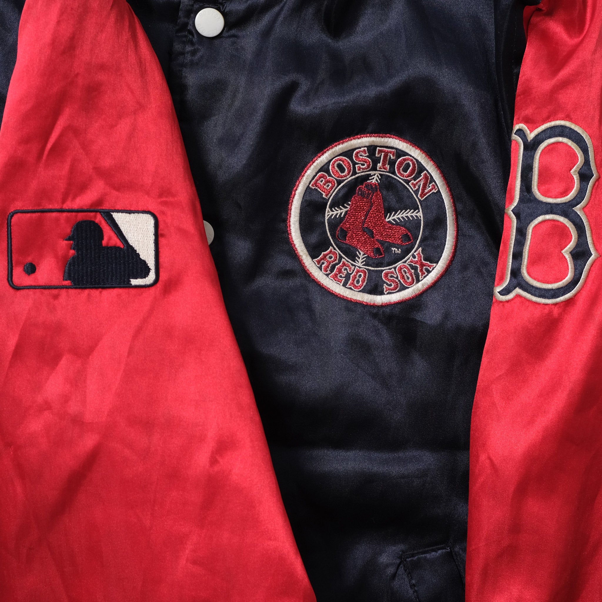 VINTAGE MAJESTIC BOSTON RED SOX MLB SATIN JACKET SZ: L – Stay