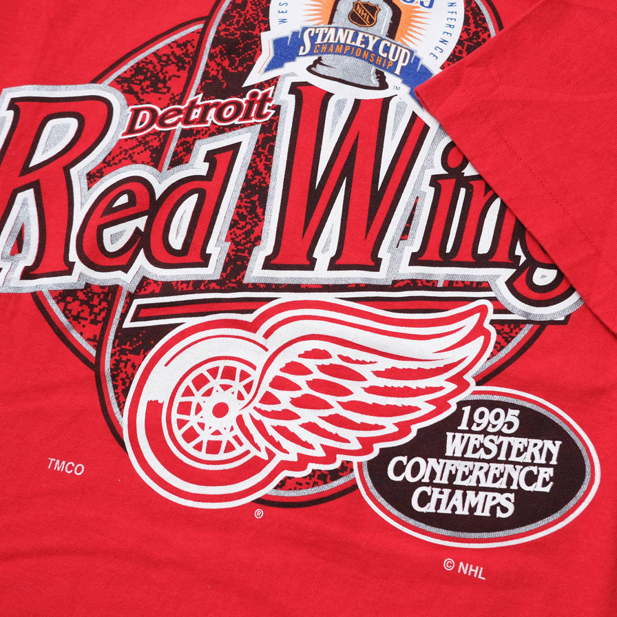 Vintage 1995 Detroit Red Wings Stanley Cup T-Shirt Large / XLarge