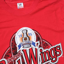 Vintage 1995 Detroit Red Wings Stanley Cup T-Shirt Large / XLarge