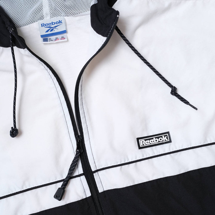 Vintage Reebok Hooded Track Jacket XLarge