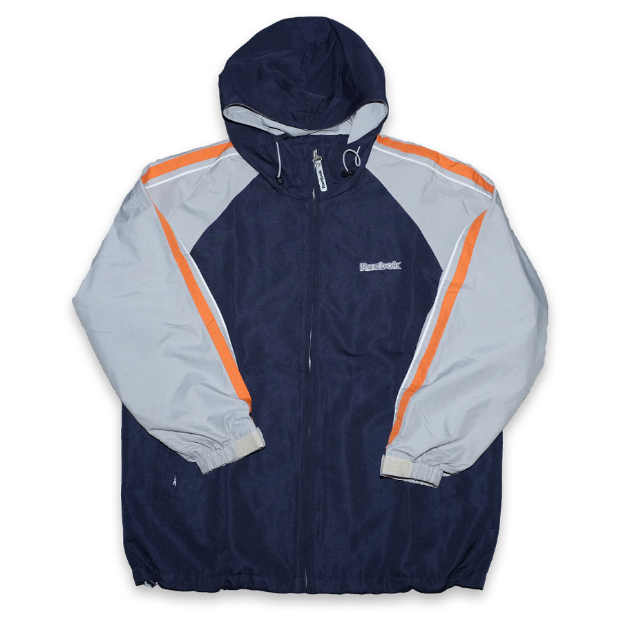 Vintage Reebok Hooded Light Jacket Large - Double Double Vintage
