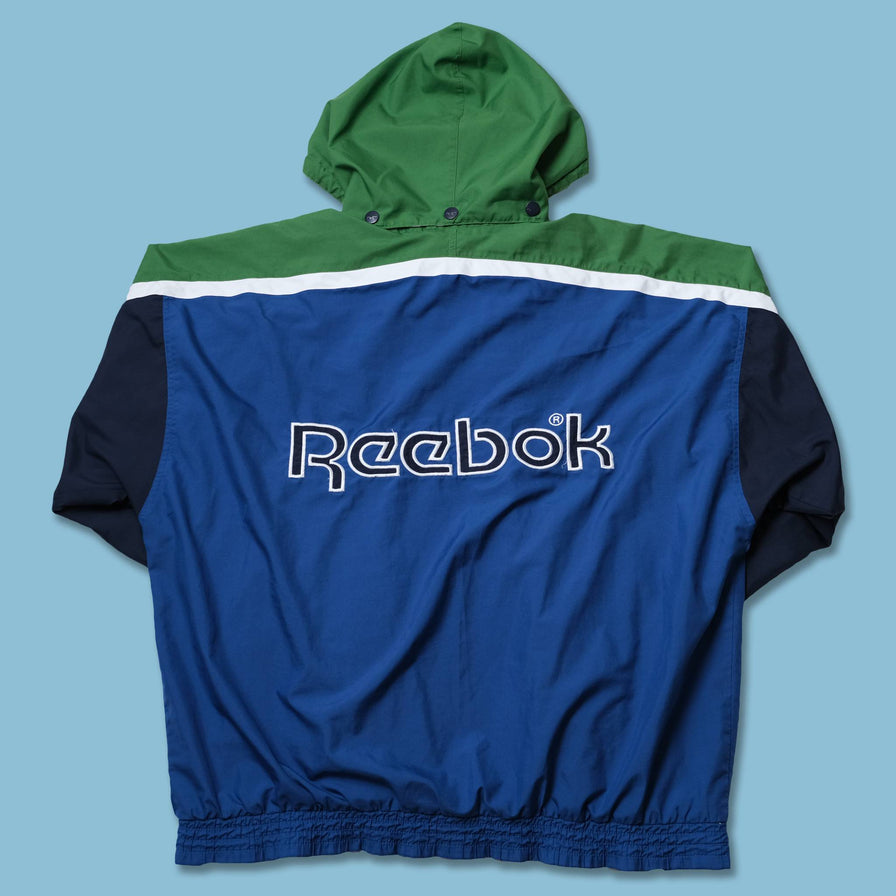 Vintage Reebok Hooded Track Jacket Large
