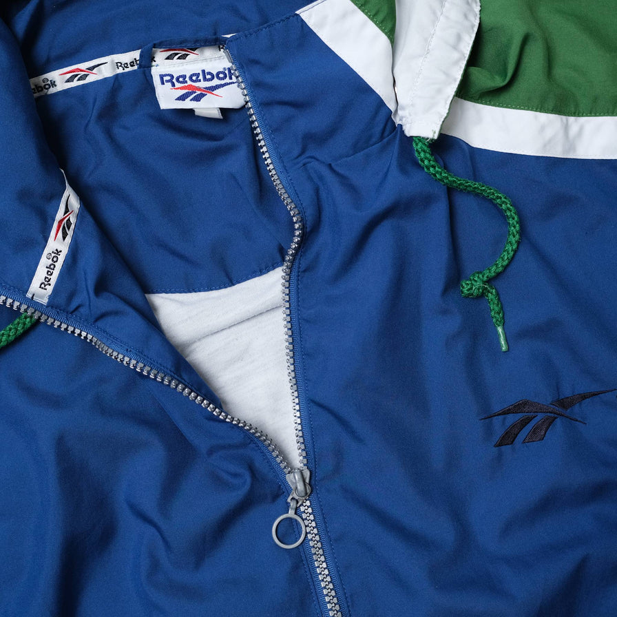 Vintage Reebok Hooded Track Jacket Large