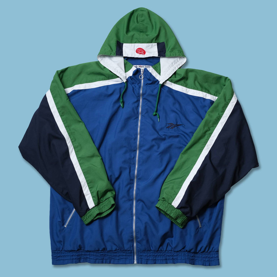 Vintage Reebok Hooded Track Jacket Large