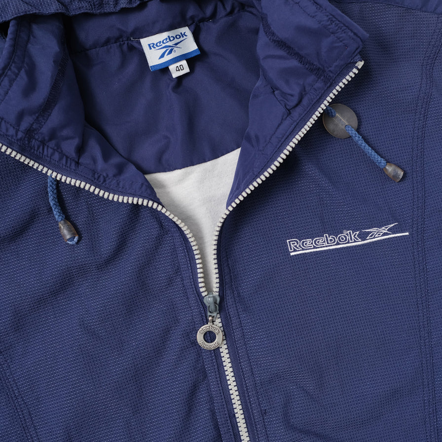 Vintage Reebok Hooded Track Jacket Large