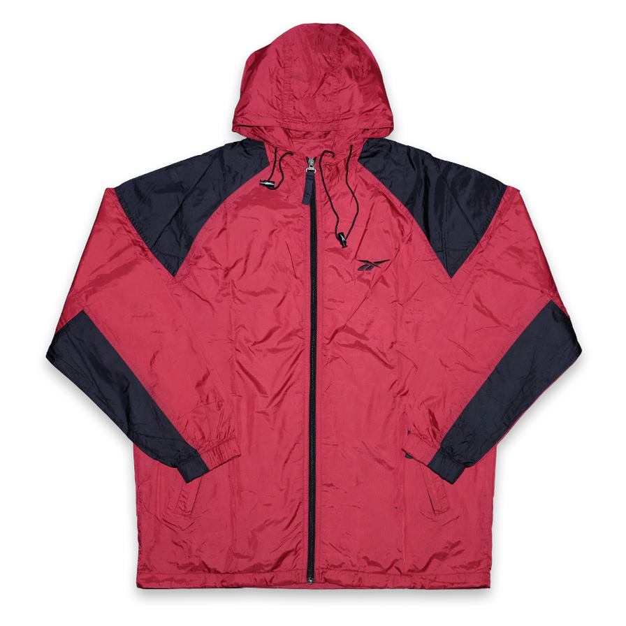 Vintage Reebok Hooded Track Jacket Large - Double Double Vintage