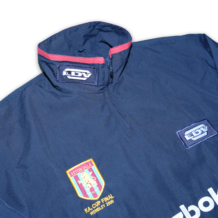 Vintage Reebok Aston Villa Half Zip Windbreaker XLarge - Double Double Vintage