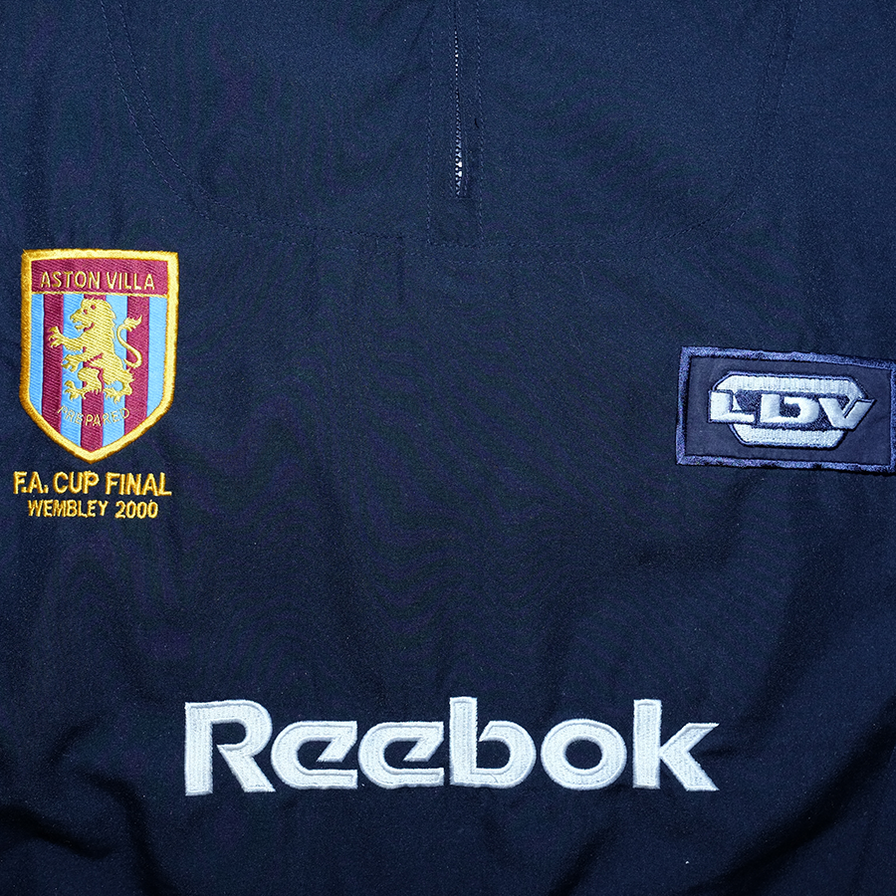 Vintage Reebok Aston Villa Half Zip Windbreaker XLarge - Double Double Vintage