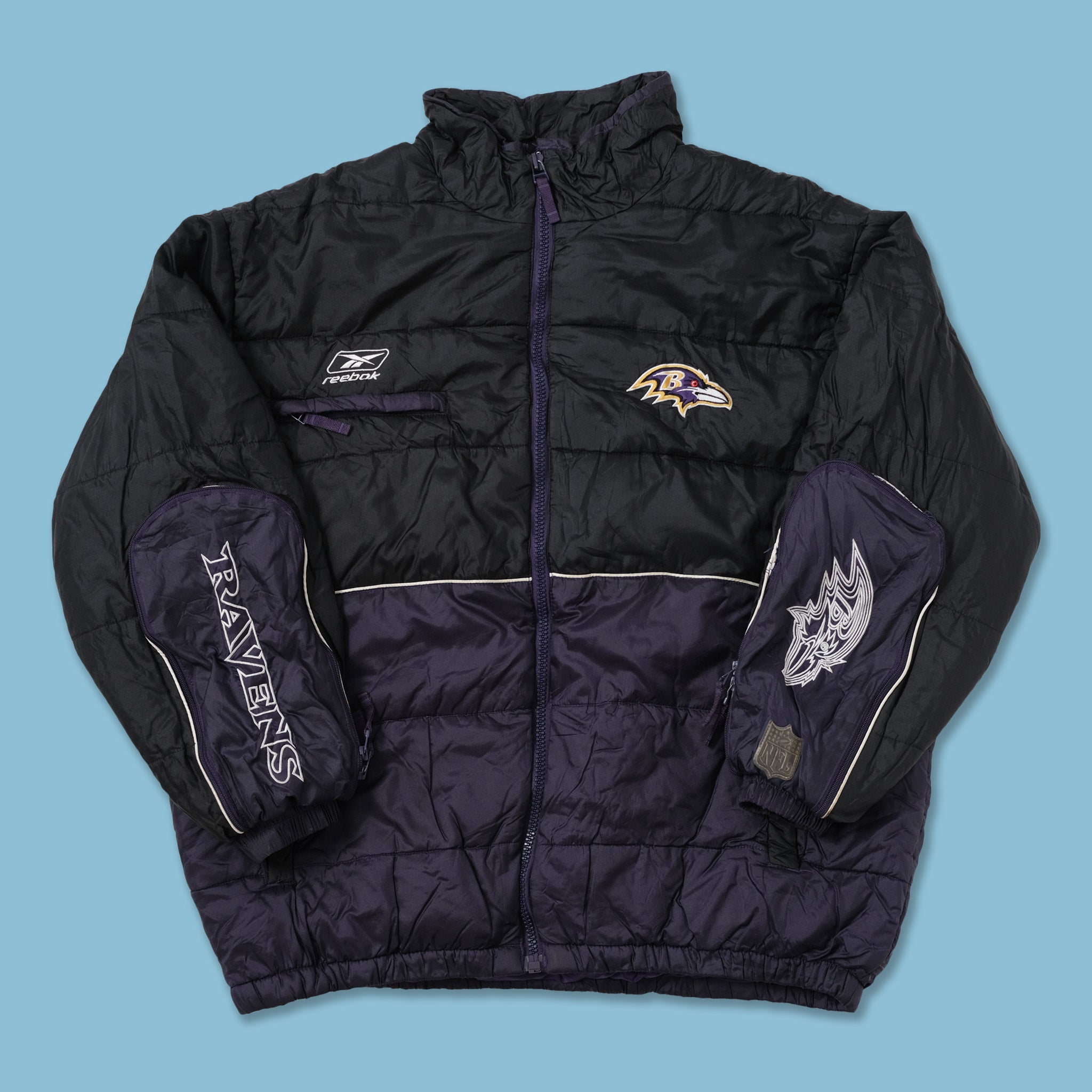Vintage Reebok Baltimore Ravens Padded Jacket XLarge | Double