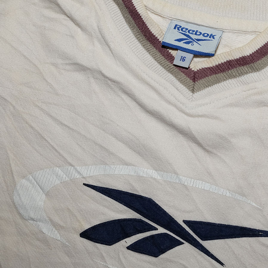 Vintage Reebok V-Neck Sweater Small - Double Double Vintage
