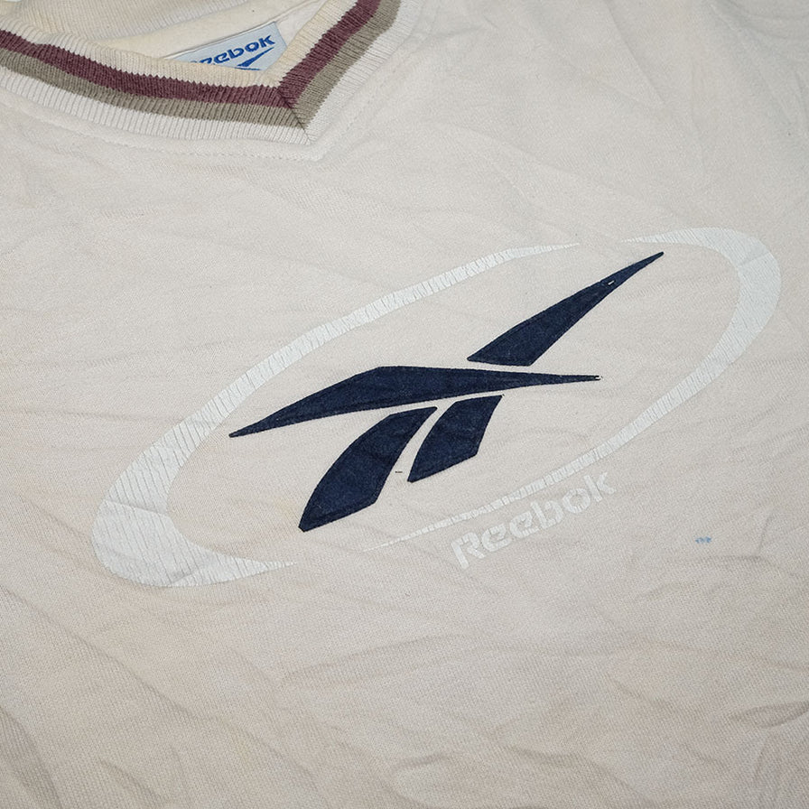 Vintage Reebok V-Neck Sweater Small - Double Double Vintage