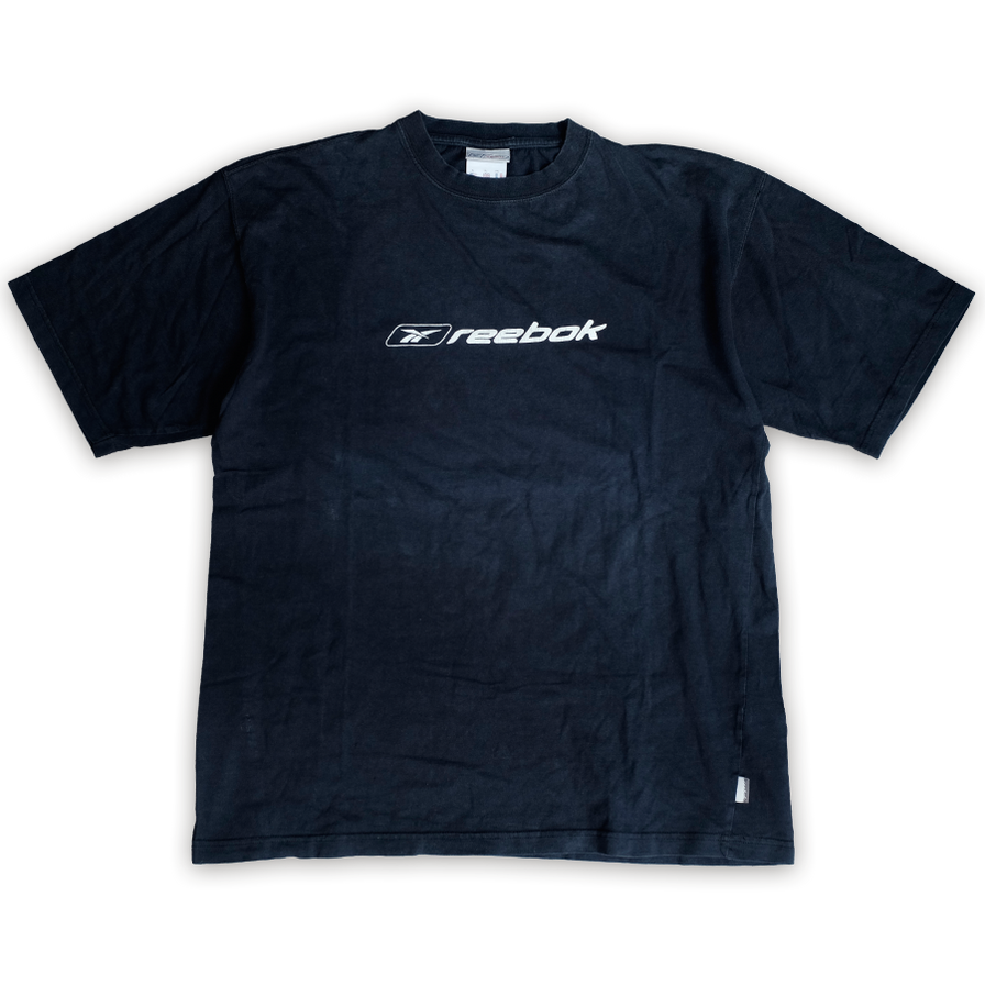 Reebok Script Logo T-Shirt Large / XLarge - Double Double Vintage