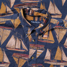 Vintage Nautica Sailing Pattern Shirt Large / XLarge