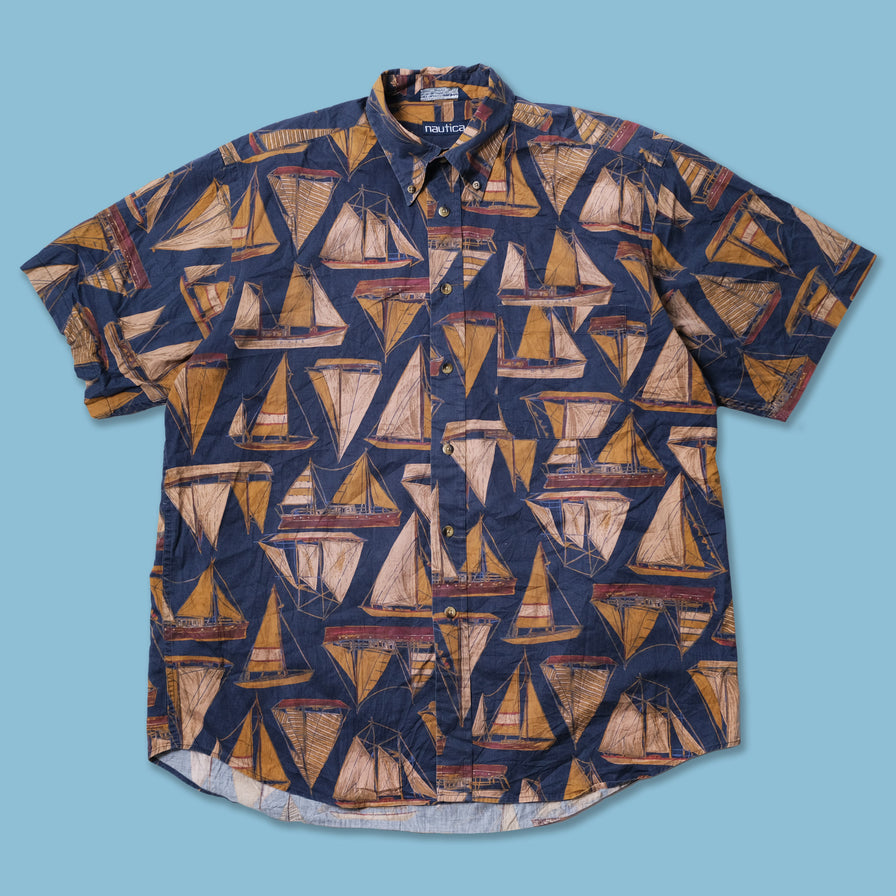 Vintage Nautica Sailing Pattern Shirt Large / XLarge