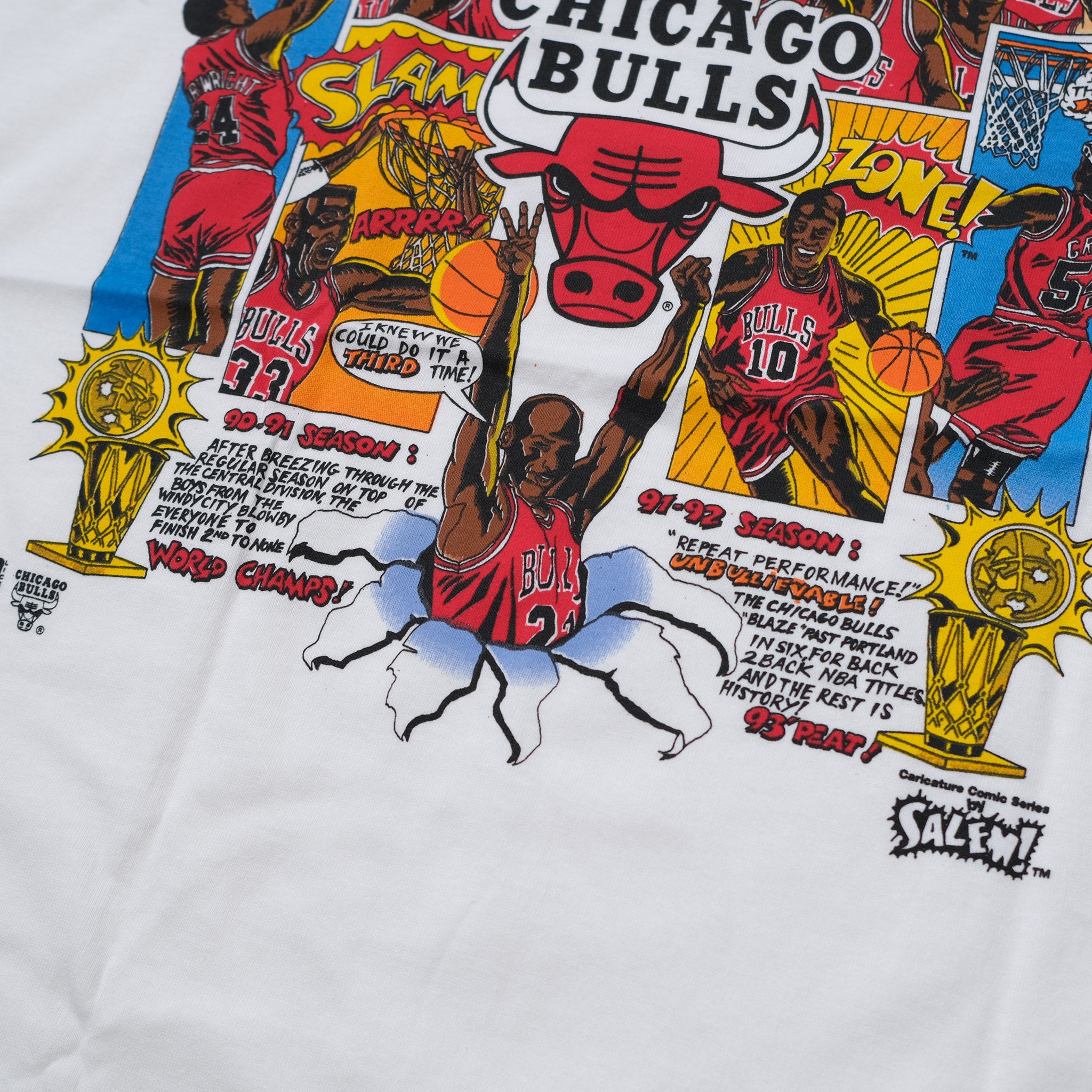 T-shirt Chicago Bulls 91/92/93 Nba Champs 3 Peat