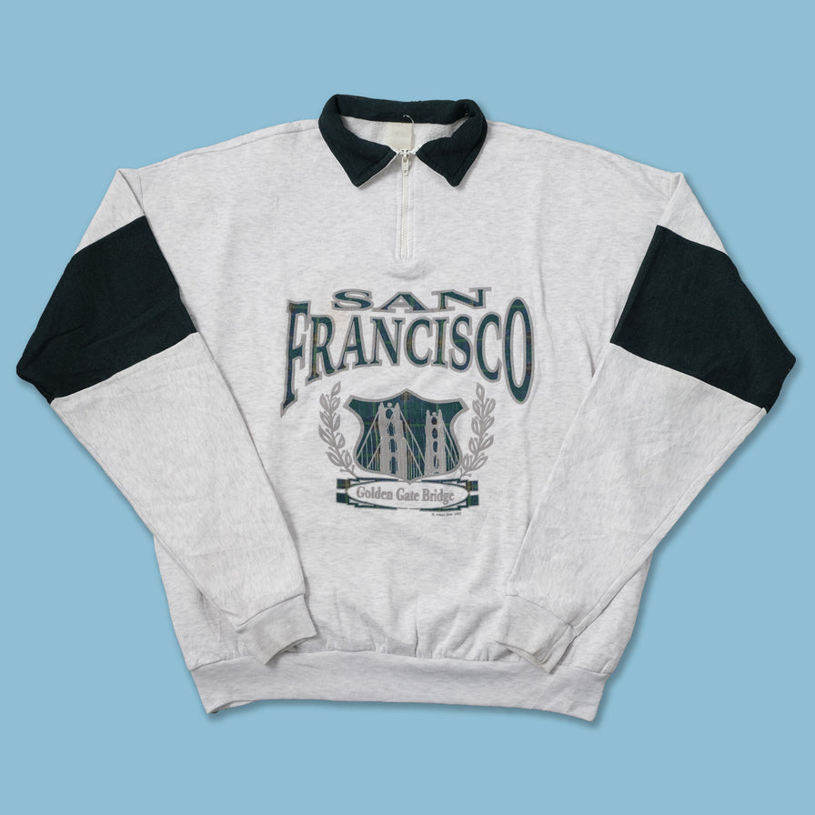 Vintage San Francisco Q-Zip Sweater Large