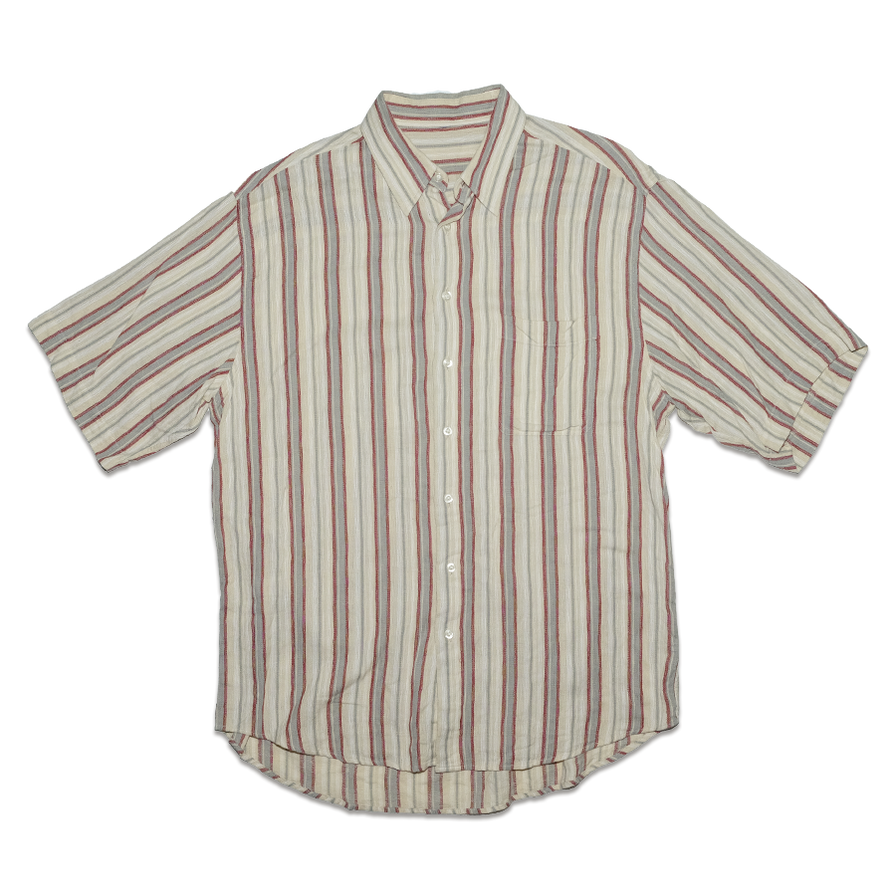 Vintage Vertical Striped Shirt XLarge - Double Double Vintage