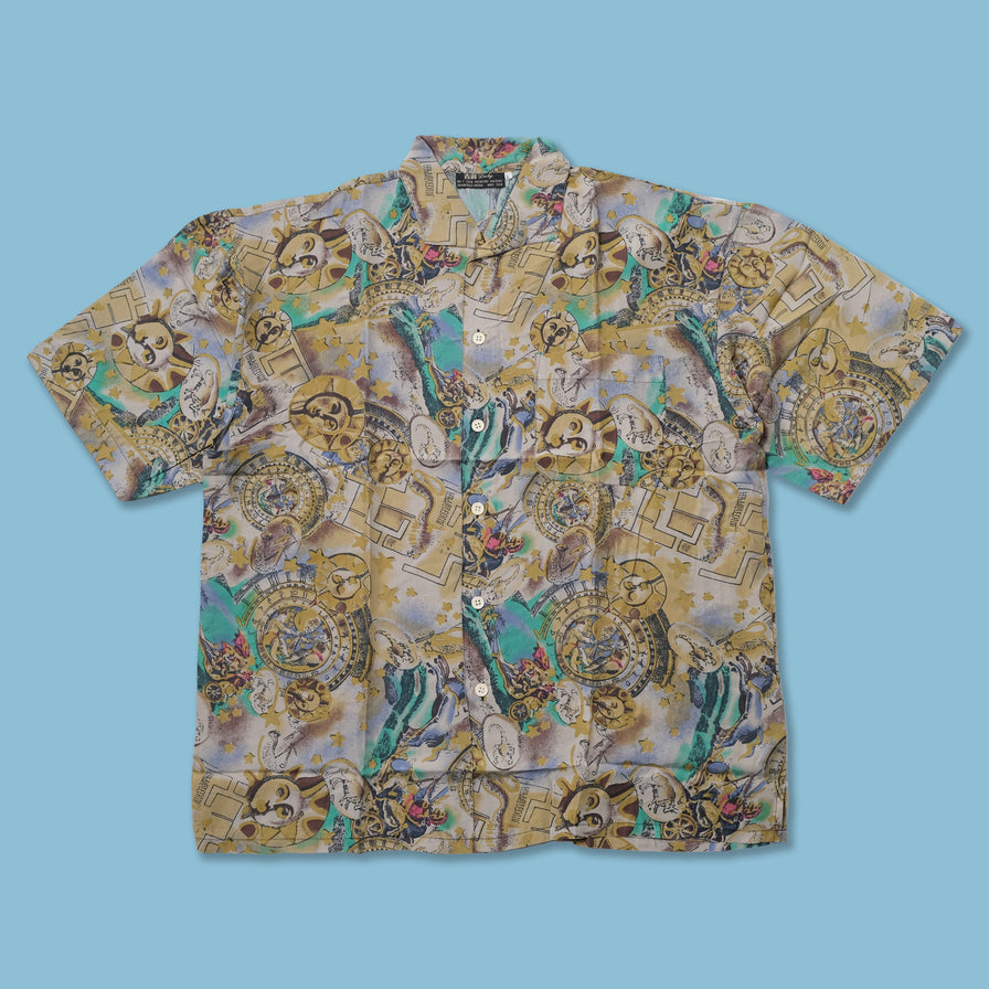 VIntage Deadstock Pattern Silk Shirt Large / XLarge