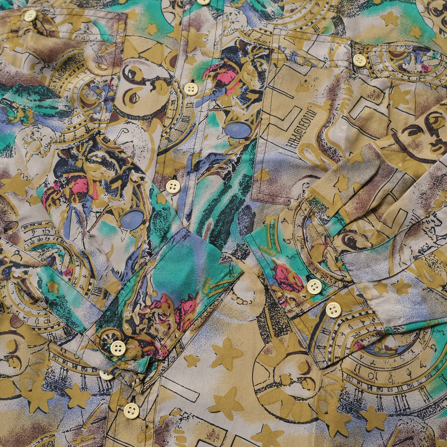 VIntage Deadstock Pattern Silk Shirt Large / XLarge