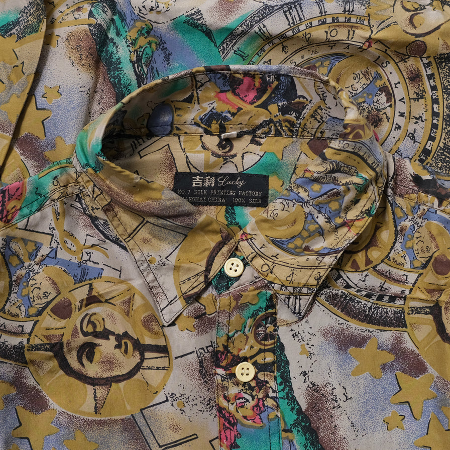 VIntage Deadstock Pattern Silk Shirt Large / XLarge