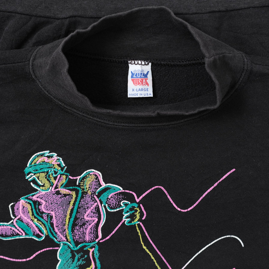 Vintage Ski Mock Neck Sweater Large