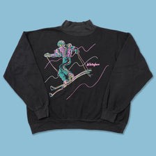 Vintage Ski Mock Neck Sweater Large