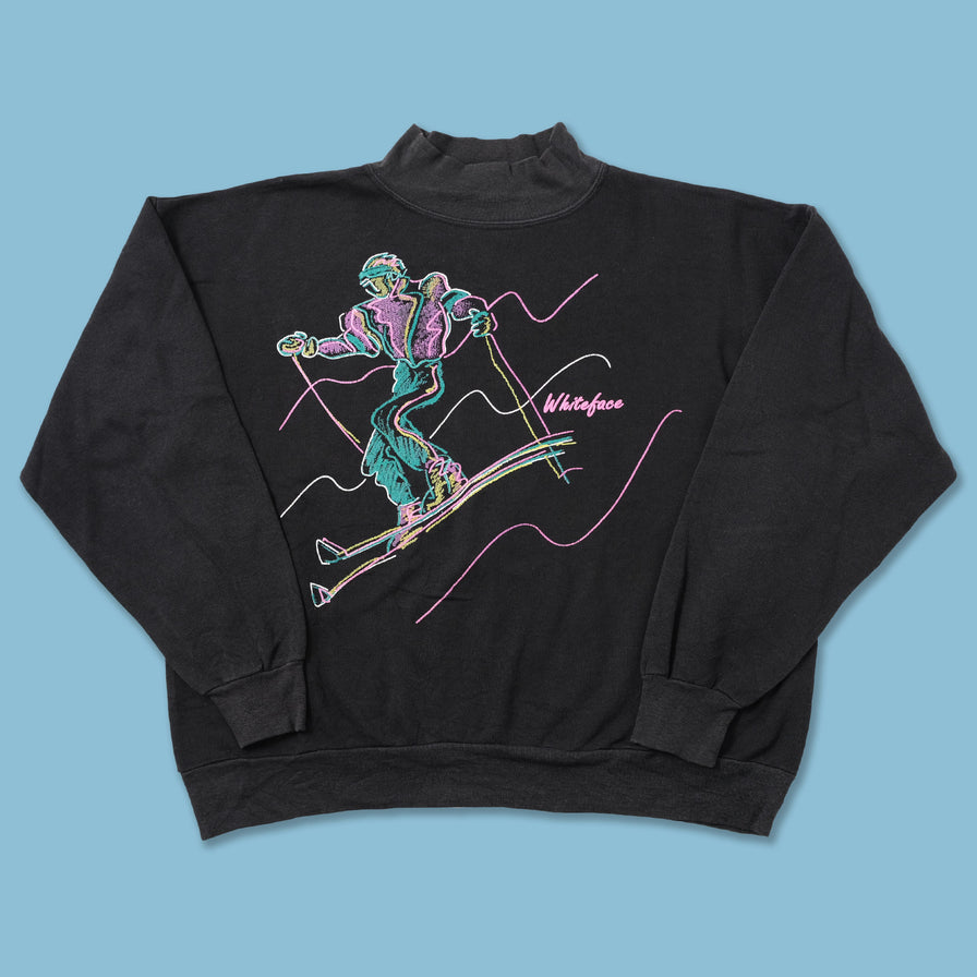 Vintage Ski Mock Neck Sweater Large