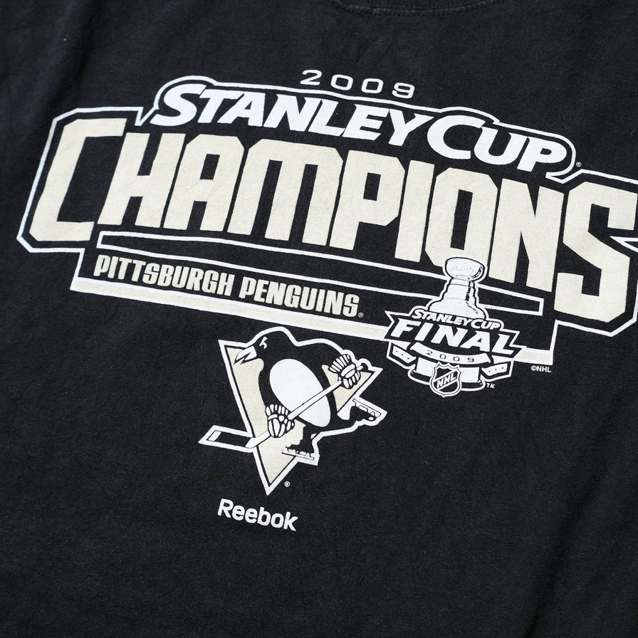Vintage Reebok Stanley Cup 2009 Pittsburgh Penguins T-Shirt Large