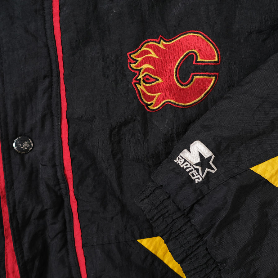 90's Calgary Flames Starter Satin NHL Jacket Size Large – Rare VNTG