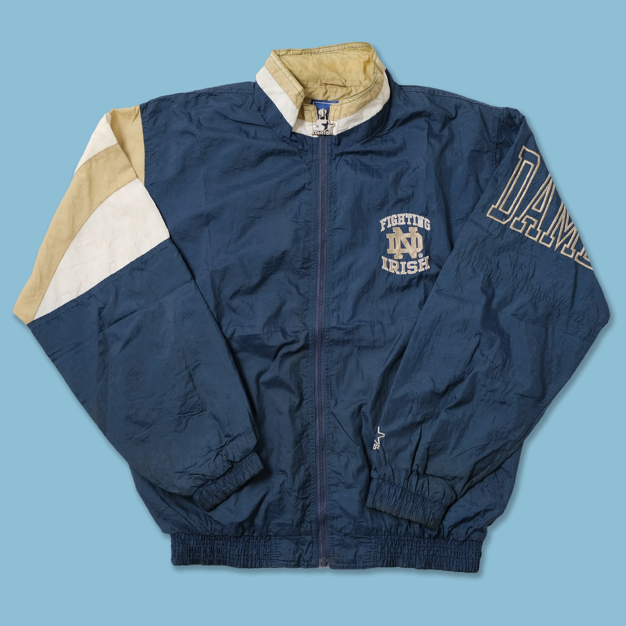 Vintage Starter Notre Dame Track Jacket Medium Double Double Vintage