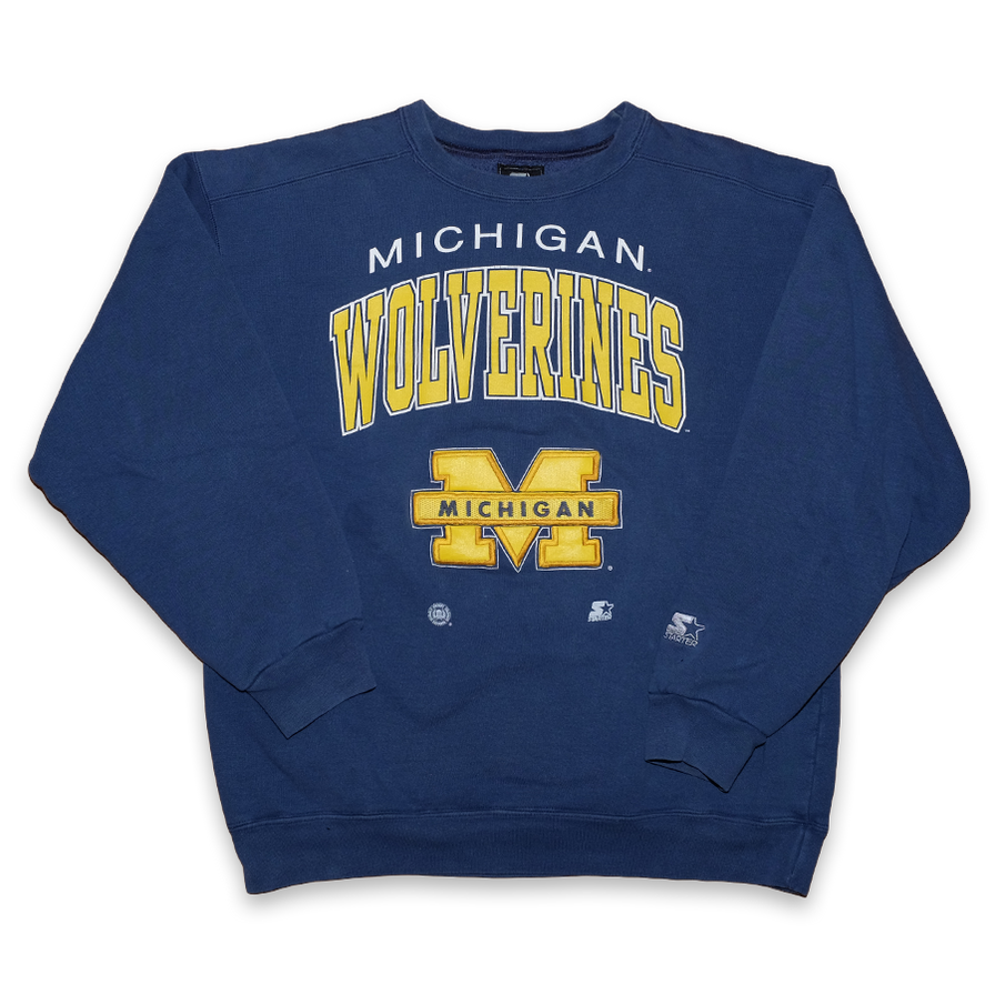 Vintage Starter Michigan Wolverines Sweatshirt Large - Double Double Vintage