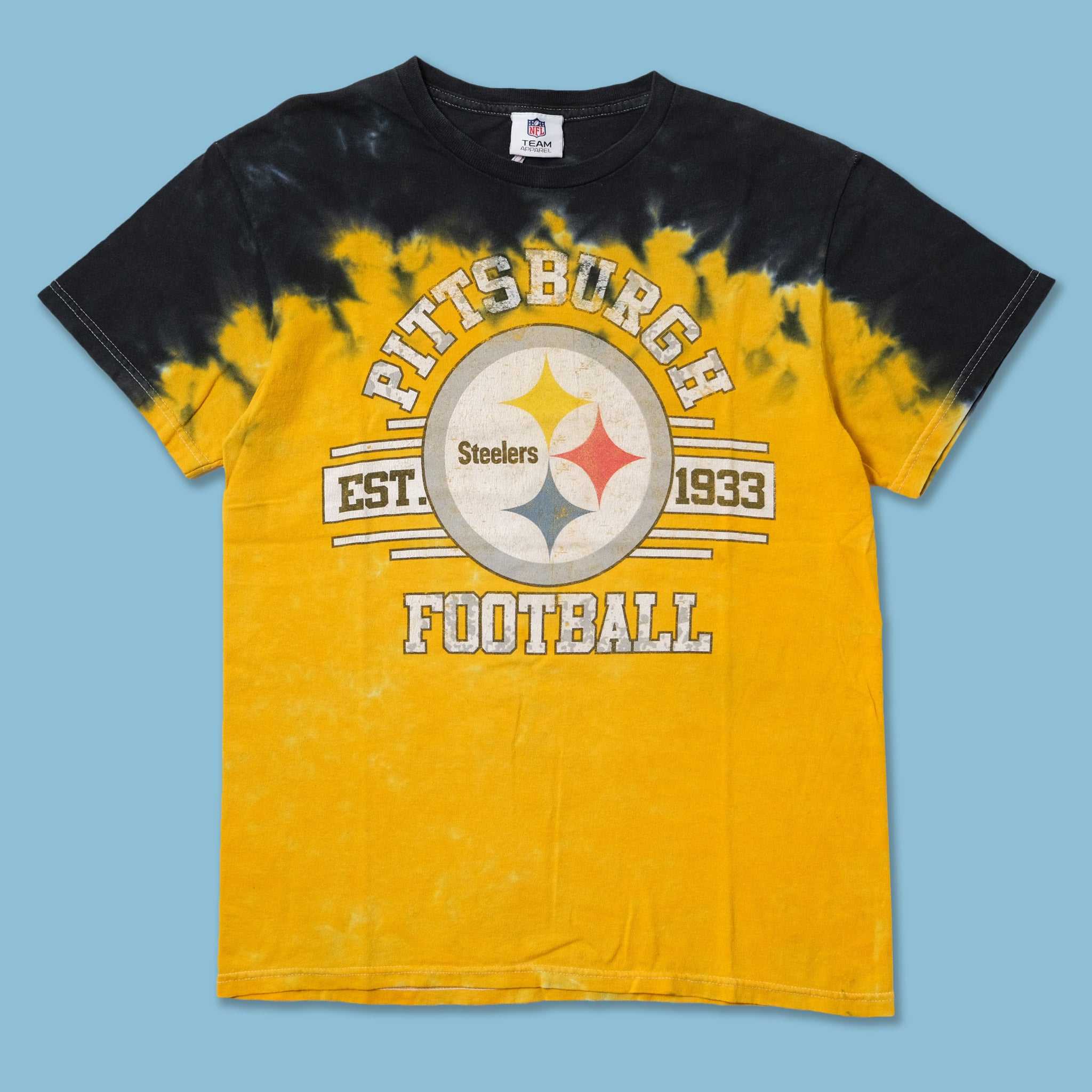 Youth Black Pittsburgh Steelers Pennant Tie-Dye T-Shirt