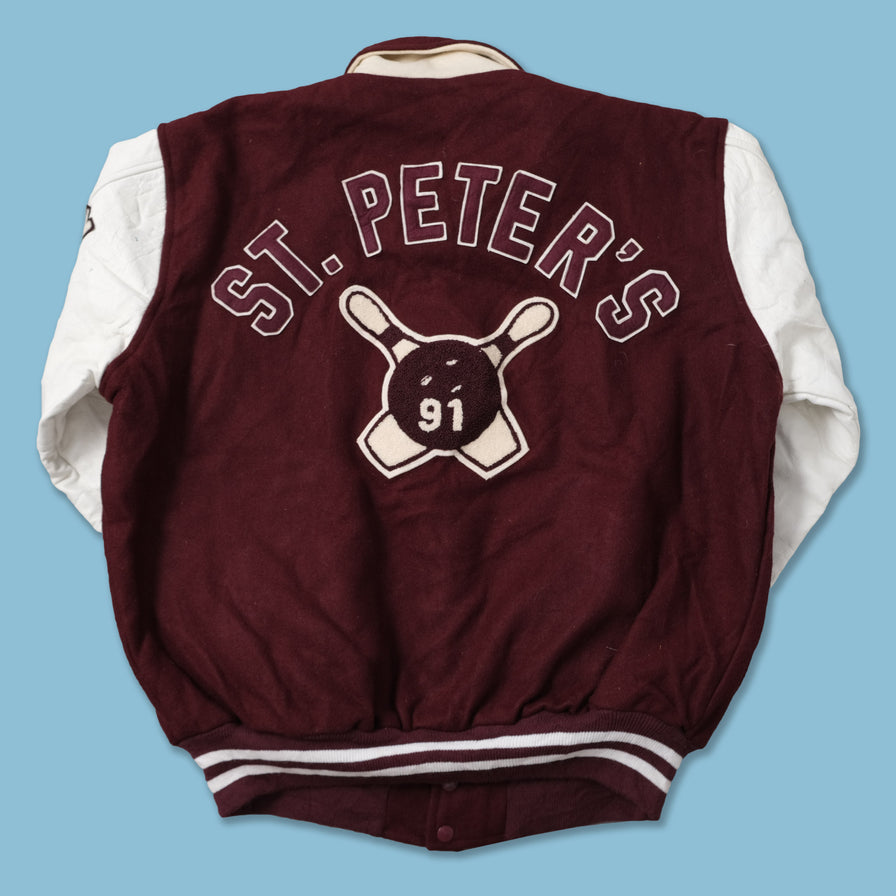 Vintage College Wool Leather Jacket Large / XLarge