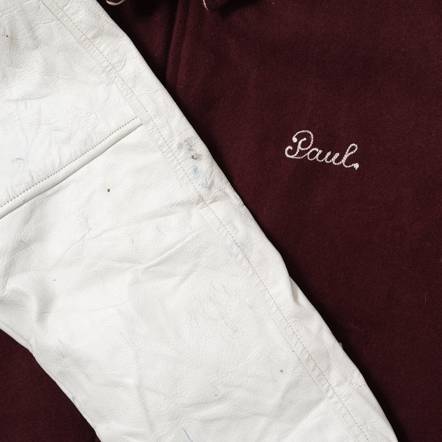 Vintage College Wool Leather Jacket Large / XLarge