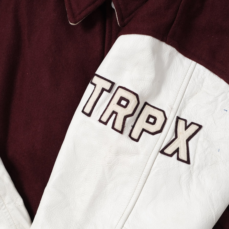 Vintage College Wool Leather Jacket Large / XLarge