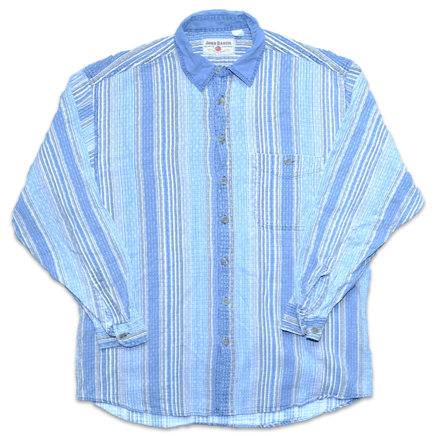 Vintage Vertical Striped Shirt Large - Double Double Vintage