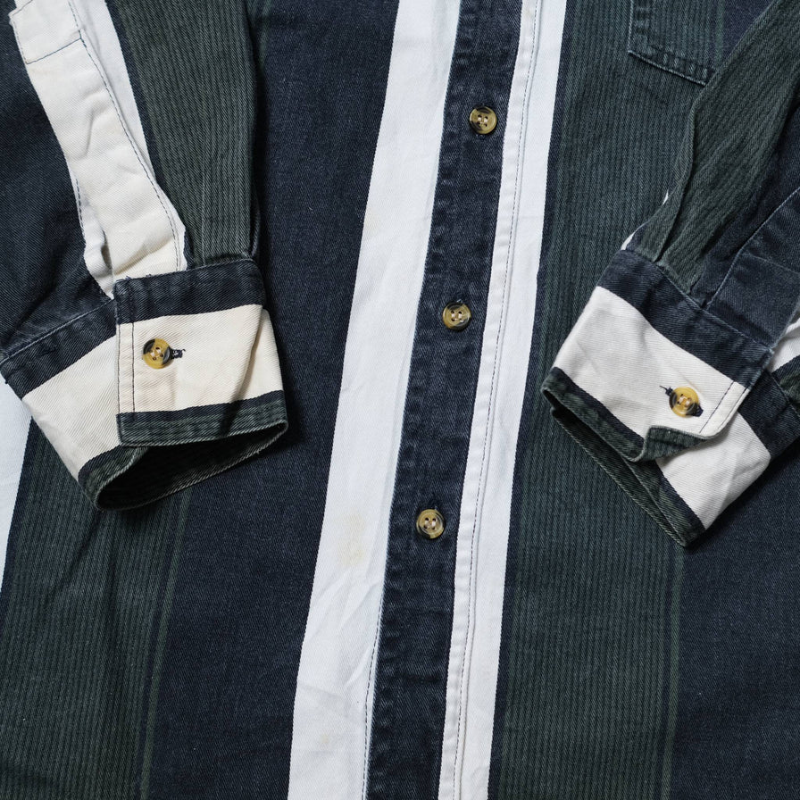 Vintage Vertical Striped Shirt Small