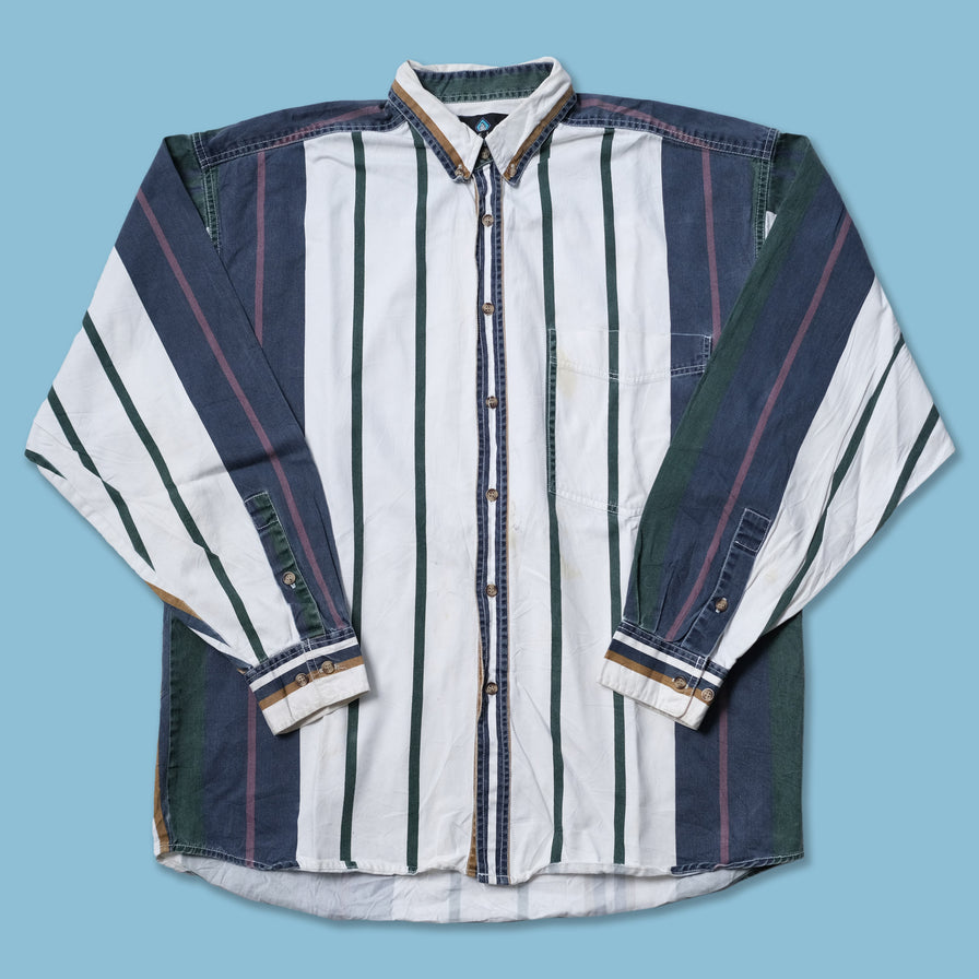 Vintage Vertical Striped Shirt Medium