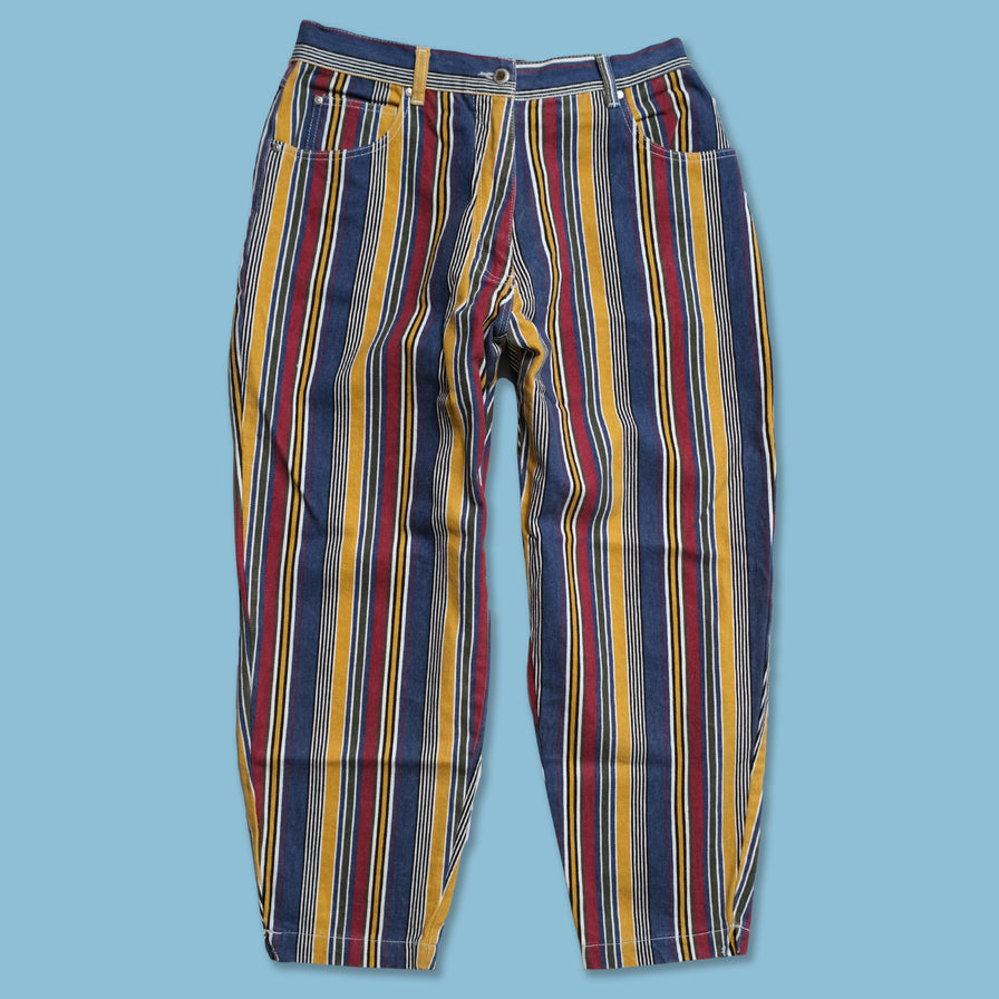 90s rainbow striped jeans store