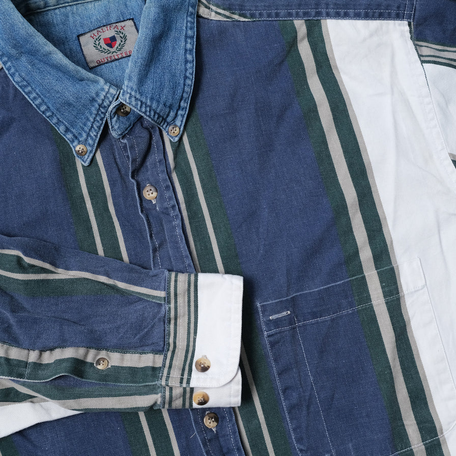 Vintage Vertical Striped Shirt Large